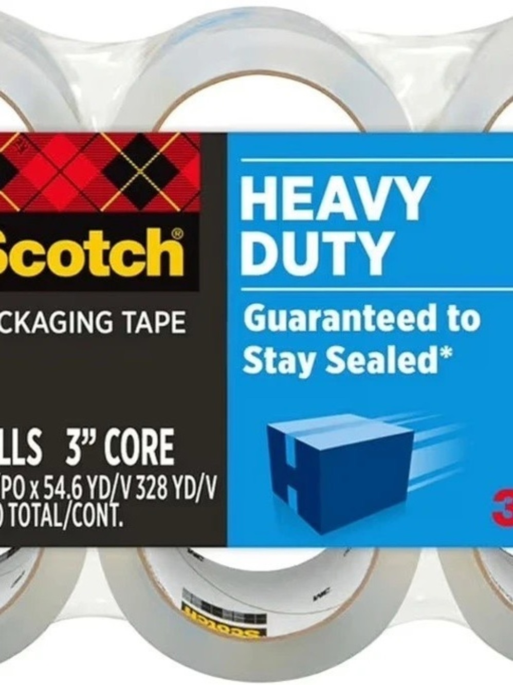 Scotch Heavy Duty Packaging Tape 6-Roll Clear